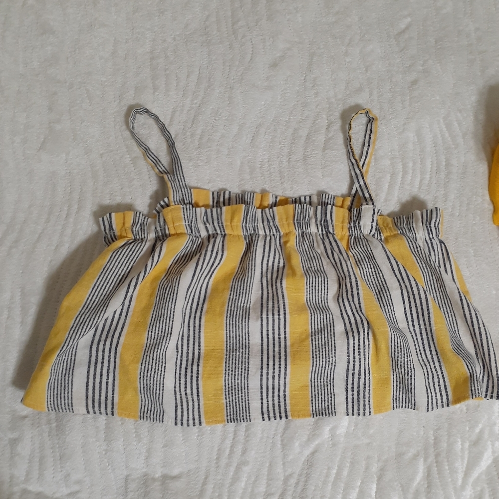 Striped sleeveless crop top